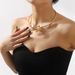N12254 Personalized and Fashionable Leaf Necklace New Neck Choker Open Collar Clavicle Chain_ipsvogv.com