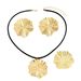 Ins niche women's earring necklace set, pleated floral ring, versatile long collarbone chain_ipsvogv.com