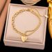 Titanium Peach Heart Gold Jewelry Set, Non Fading Valentine's Day Gift, Stainless Steel Gift_ipsvogv.com
