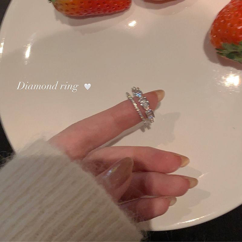for Exquisite Zircon Women's Layer Double Instagram Trendy, Luxury And Unique Design, High Sense Index Finger Ring With Trendy, Design,_ipsvogv.com