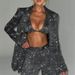 Women's Clothing 2024 new solid color sequins fashionable sexy casual shirt underwear straight pants three piece set_ipsvogv.com