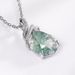 Snake coiled natural green moss stone pendant female S925 silver inlaid water grass agate pendant_ipsvogv.com