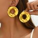 Fashion OL women's niche, light luxury, high-end, circular hollow design, earrings, gold earrings_ipsvogv.com