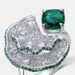 Light luxury fan shaped inlaid cultivated emerald ring S925 silver inlaid cultivated colored gemstone open ring exaggerated_ipsvogv.com