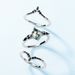 Geometric natural water grass agate ring S925 silver inlaid green moss stone stacking ring one multi wear_ipsvogv.com