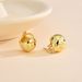 Women’s Jewelry Set Fashion Hot Selling Personality Trend N Ins Style Spherical Smooth Concave And Convex Earrings Copper Plated Gold Earrings_ipsvogv.com