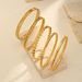 Women's Jewelry Stainless Steel White Zircon Diamond Openable Bracelet Gold_ipsvogv.com