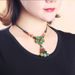 Flower Collarbone Chain Jewelry, Green Agate Short And Versatile, Antique Glass Necklace, Women's Style, Ethnic Style_ipsvogv.com