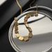 Small square snake bone necklace with minimalist and niche design, multiple square engraved letters, metal titanium_ipsvogv.com