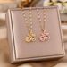 Smart Titanium Steel Necklace Female Delicate Micro Inlaid Cherry Pendant Fashion Chain Jewelry_ipsvogv.com