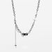 Titanium Steel Multi Layer Winding Black Gemstone Necklace Cold Style Heavy Metal Style Hip Hop Dark Personality Accessories_ipsvogv.com