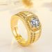 Plating Domineering Full Business Men's Ring, Color Guaranteed Double Row Diamond Set Engagement Ring_ipsvogv.com