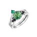 Geometric Natural Water Grass Agate Stacking Ring S925 Silver Inlaid Green Moss Stone Couple Ring_ipsvogv.com