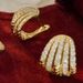 Cao Shi's High-end Ear Buckle Fashionable Lines, Multi-layered With Dense Inlay, Creative Hollow Design Earrings_ipsvogv.com