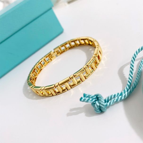 Fashion Hollow Out Smooth T-shaped Square For Accessories, Personalized Trendy Men And Women, Couple Bracelet Ring_ipsvogv.com