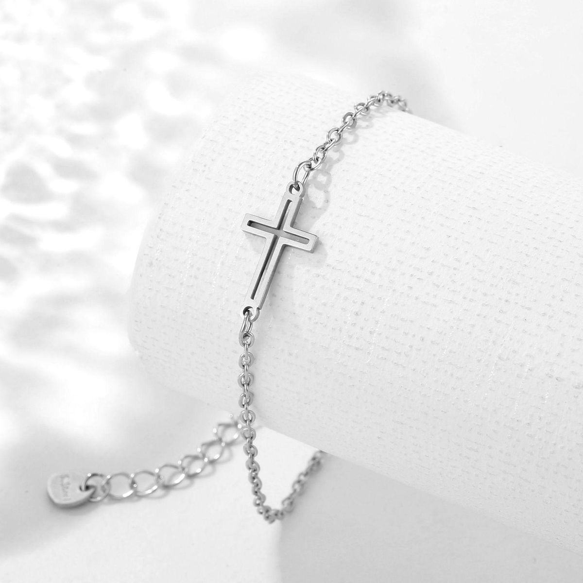Stainless Steel Gold Silver Color Cross Charms Chain Bracelet for Women Fashion Jewelry Gift_ipsvogv.com