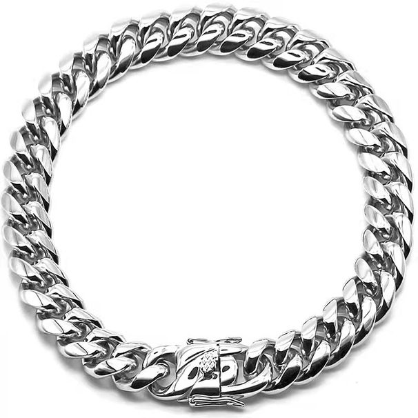 Titanium Steel Encrypted Round Polished Thick High-end Men's Cuban Bracelet Hip-hop Trend Dragon Head Buckle Chain_ipsvogv.com