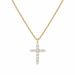 S925 Sterling Silver Plated With 14k Gold Cross Necklace With Full Diamonds For Women Clavicle Pendant Fashionable And Versatile High End_ipsvogv.com