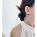 Sterg Sier Black Onyx Earrings Niche Minimalist All-match Retro Elegant Jewelry Korean Style Women's High-end Sense_ipsvogv.com