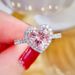 New Pink Diamond Fashion Alloy Inlaid Love Zircon For Women's Engagement Ring_ipsvogv.com