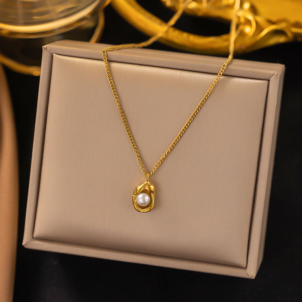 French Luxury Pea Pearl Necklace Women, Ins Titanium Steel Temperament, Versatile Internet Celebrity Trend, Collarbone_ipsvogv.com