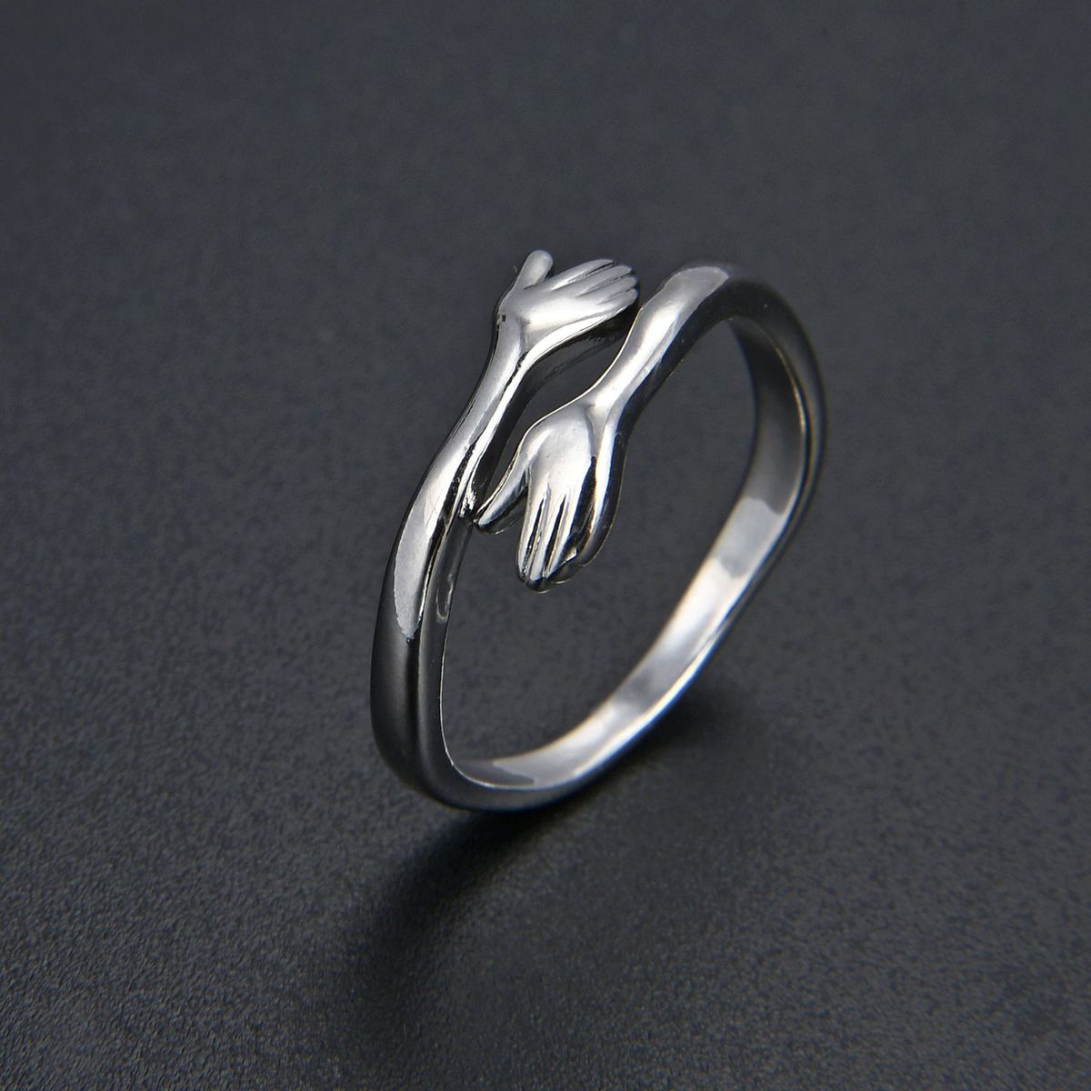 Internet Celebrity Style Ins Style Simple Hug Ring Unisex Opening Adjustable Electroplating Color Preserving Hug Index Finger Ring_ipsvogv.com