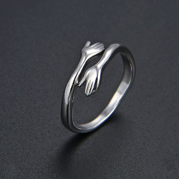 Internet Celebrity Style Ins Style Simple Hug Ring Unisex Opening Adjustable Electroplating Color Preserving Hug Index Finger Ring_ipsvogv.com