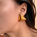 INS Retro Plated Titanium Steel Polished Three Dimensional Triangle Earrings_ipsvogv.com