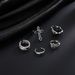 Hot Selling Combination Ring, Personalized Black Heart Opening, 5-piece Set, Drip Oil Ring_ipsvogv.com
