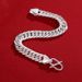 Pure Silver Bracelet Men, Handmade Horsewhip American Cuban Chain, Stylish Ins Style, Non-Fading, Gift For Boyfriend_ipsvogv.com