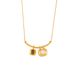 French Two-color Asymmetrical Square Pendant Necklace Plated With Real Gold, Light Luxury, Minimalist Style Titanium_ipsvogv.com