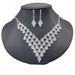 V-SHINE - Diamond Bridal Jewelry Set (V-Shaped Necklace & Earrings, Luxury Bridal Accessories)_ipsvogv.com