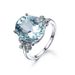 Fashionable Navy Blue Topaz Butterfly Plated White Gold And Inlaid With Zircon. Handmade Women's Ring_ipsvogv.com