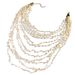 Fashion blogger same bead necklace Bohemian holiday style multi layer irregular shell necklace_ipsvogv.com