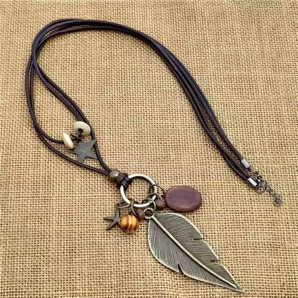 Bohemian New Chinese Style Literary Forest Ethnic Style Niche Beaded Retro Design Retro Long Necklace Pendant_ipsvogv.com