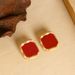 New Chinese Style Festive Ankola Red Drip Oil Silver Needle With Feminine Temperament, Versatile And High-end Earrings_ipsvogv.com