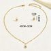 Geometric design style necklace earring set, simple drip oil asymmetrical earrings, fashionable and versatile collarbone_ipsvogv.com