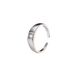 Minimally Designed Pure Silver Ring With Single Zirconium Base, Adjustable Opening, And Trendy Cool Style_ipsvogv.com