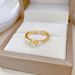 【 Real Gold 】 Pearl Cross with Adjustable Opening, Simple Handmade Ring, Couple's Pair Ring_ipsvogv.com