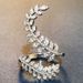 Cao Shi's New Women's Zircon Silver Plated Creative Plant Leaf Long Ring Jewelry_ipsvogv.com