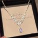 zircon New Pearl Collarbone Diamond Necklace, Sparkling Luxury ! High-end Ins Style Necklace ,_ipsvogv.com