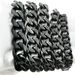 Men Bracelet Bling 316L Stainless Steel Black Tone Polished Chain Width: 9~16mm_ipsvogv.com