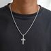 Hip Hop Cross Niche Design Men's Necklace Versatile Inlaid Diamond Pendant Cuban Chain Simple Necklace_ipsvogv.com