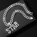 Men’s Jewelry Set Fashion New Letter Star Personality Niche Pendant Hip Hop Men's Environmentally Friendly Alloy Twist Necklace Jewelry_ipsvogv.com