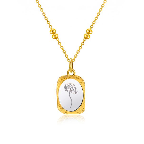 Magic Mirror Rose Flower Necklace - Stainless Steel Floral Pendant Jewelry For Women_ipsvogv.com