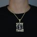Men's Hip Hop Style "STAY FOCUSED" Zircon Pendant Necklace With Dollar Sign Design - Durable Copper Chain For Casual & Streetwear_ipsvogv.com