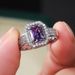 Cao Shi's New Double-layer Claw Square Zircon Inlaid With Topaz Purple Diamond Ring_ipsvogv.com
