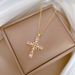 】 Pearl 【 Cross Light Luxury Charm Gorgeous Full Diamond Necklace Women's Versatile Clavicle Titanium Steel Chain 【 】_ipsvogv.com