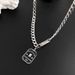 Good luck nameplate titanium steel necklace for men and women ins cold style light luxury jewelry high end niche sweater chain men's accessories_ipsvogv.com