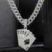 Street rap playing card pendant hip hop street dance punk necklace hiphop niche men's Cuban necklace_ipsvogv.com